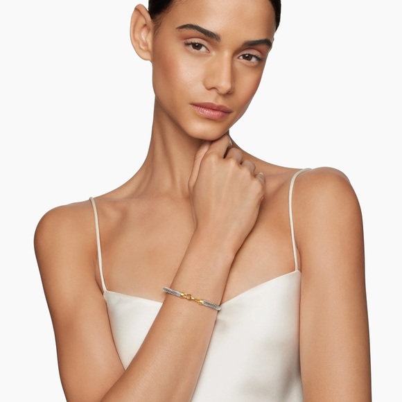 AUTHENTIC David Yurman 5mm Classic Bracelet – Sterling Silver & 14K Yellow Gold - Picture 7 of 7